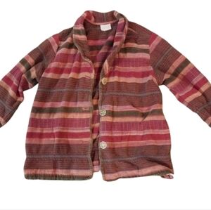 Cedar Canyon Vintage Striped Colorful Cardigan Sweater 90s 1990s Boho Grunge Vtg